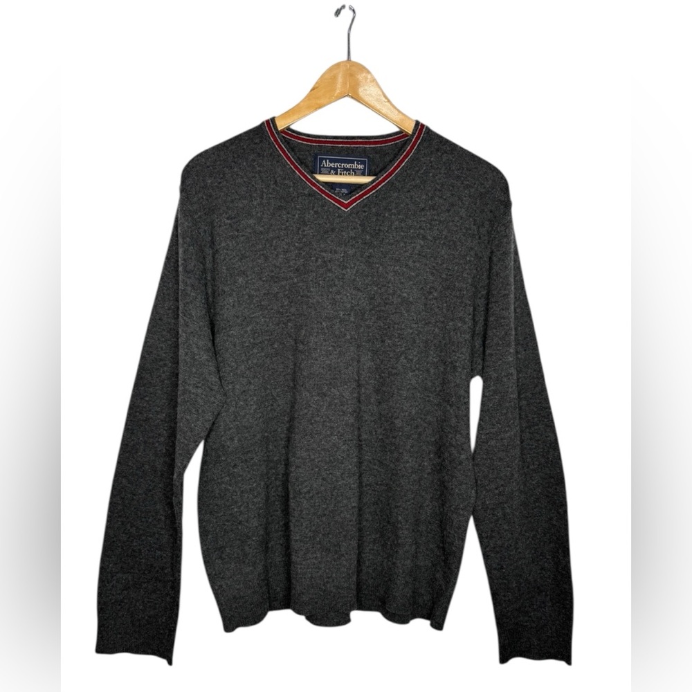 Vintage Abercrombie & Fitch Wool Blend Ringer Sweater Academia Preppy XL Y2K